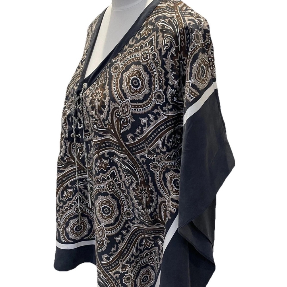 Michael Kors Blue Paisley Silk Scarf Tunic Top - NWT - Picture 4 of 8
